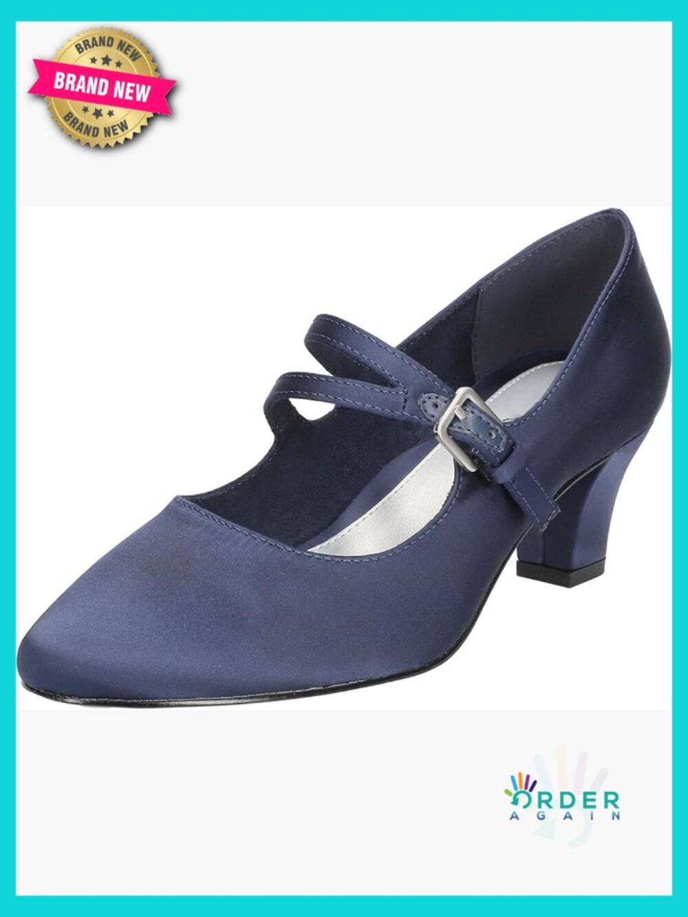 2" Dress Heel Mary Jane Pumps Comfortable Almond Toe Adjustable Strap Easy Flex